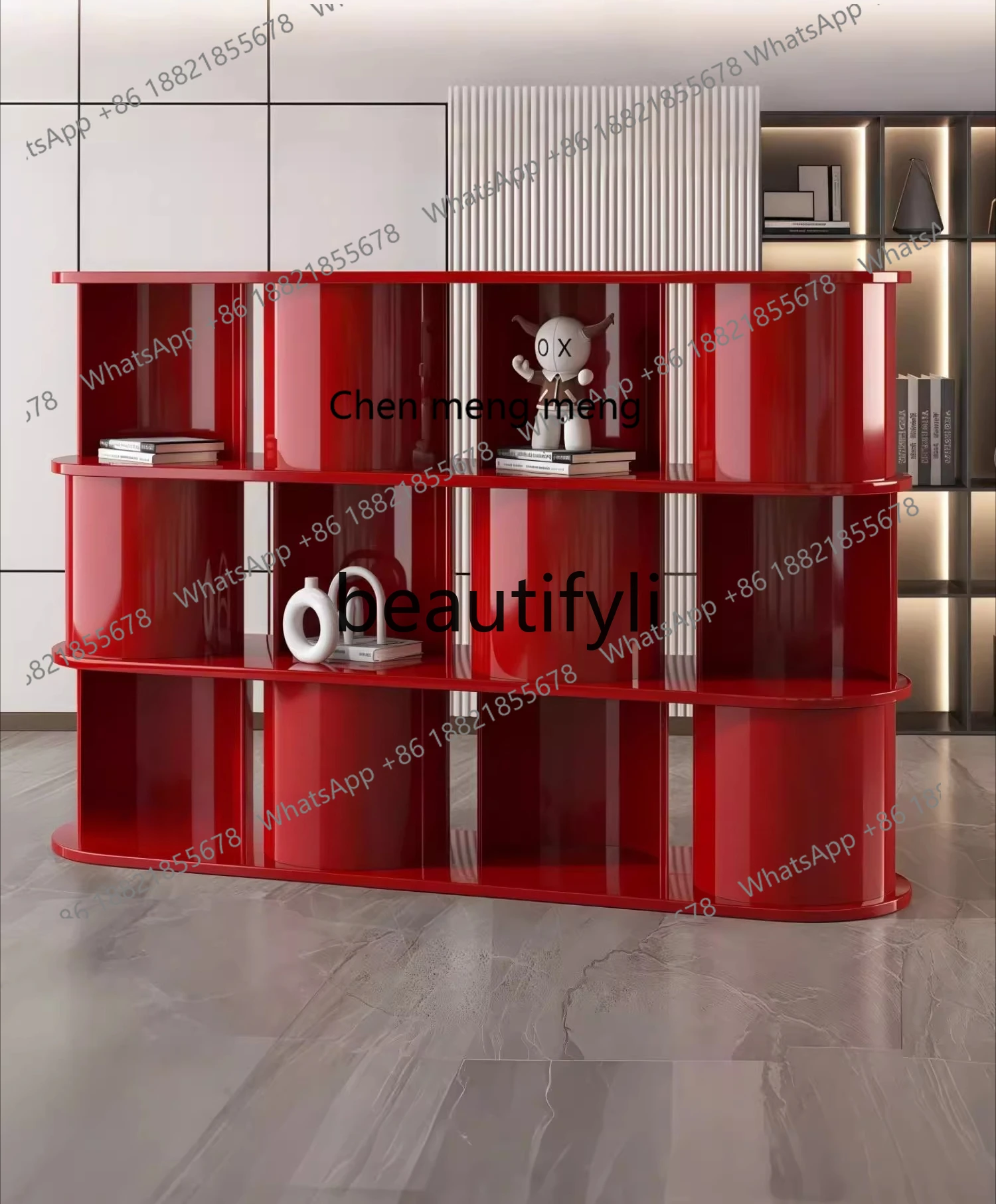 X Solid Wood Bookcase Modern Minimalist Floor-standing Storage Rack Decorative Rack Study Room Partition Cabinet