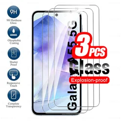 3Pcs Protective Glass For Samsung Galaxy A55 5G Tempered Glass On Samsung A55 A35 A25 A15 4G A16 A26 A36 A56 HD Screen Protector