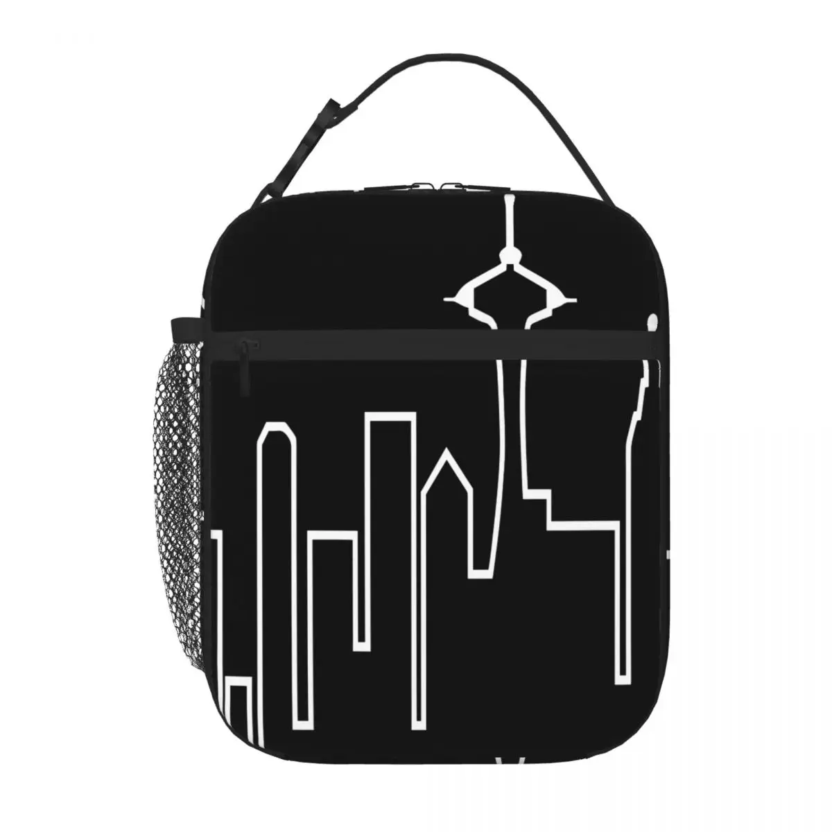 Hot Sale Seattle Skyline Frasier Mens Style Insulated Snack Tote Urban Commute Camping Lunch Bag
