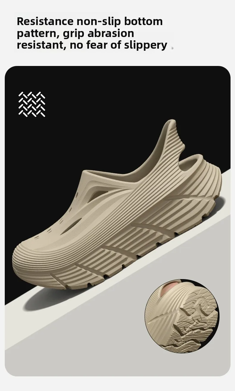 Non-slip hole shoes men's summer 2026 new deodorant stepping on shit feeling outdoor sports eva wear cool slippers men - view 6
