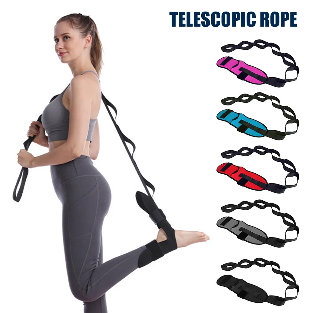 7 Loops Yoga Stretch Strap Belt Men Women Fascia Stretcher Yoga Leg Foot Ankle Brace Support Training Stretch Bands for Exercise