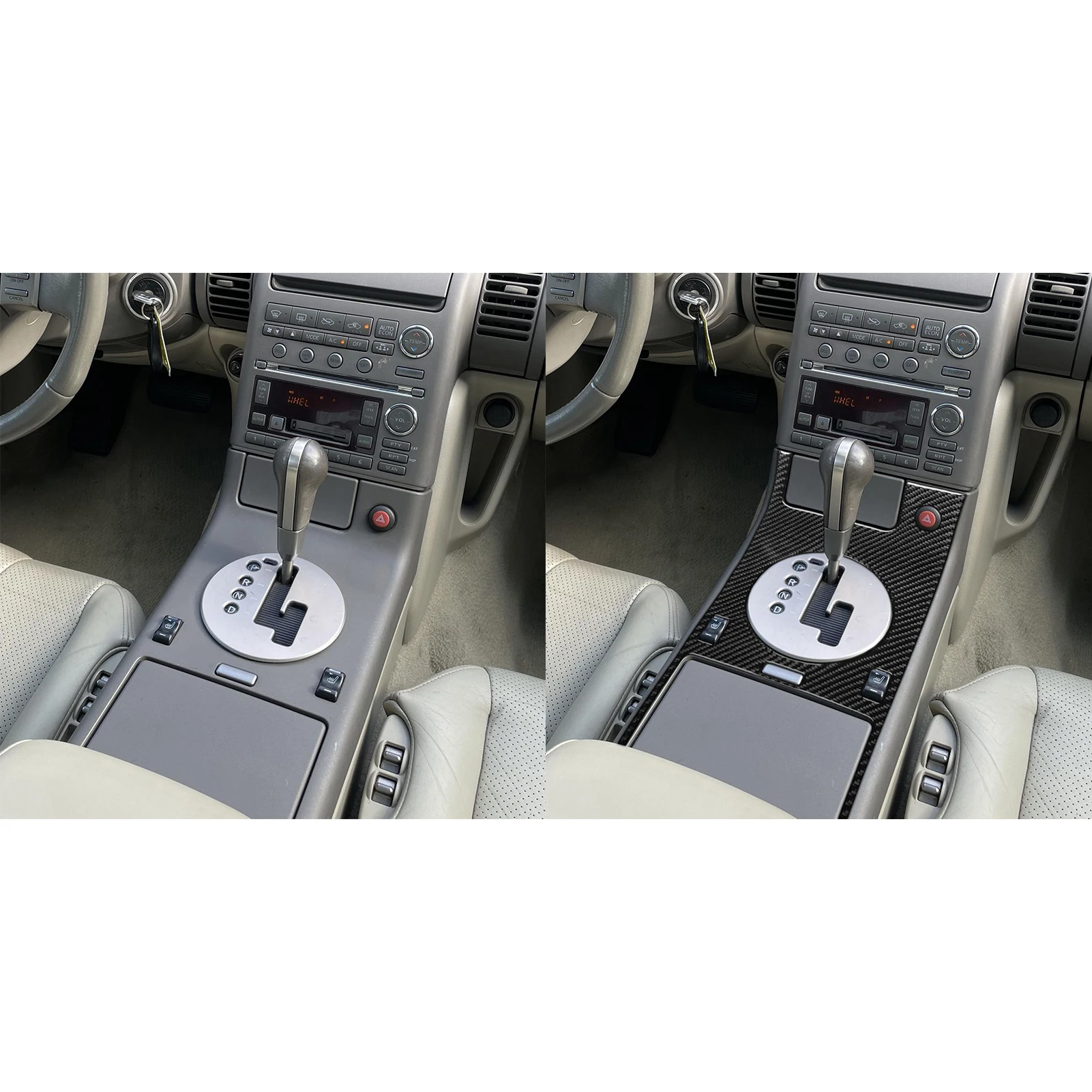 Real Soft Carbon Fiber For Infiniti G35 2002-2004 Car Center console gearshift panel Frame Trim Interior Accessories Stickers