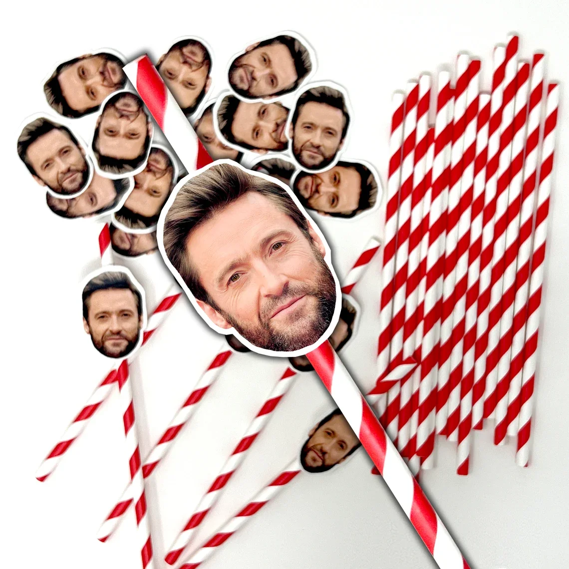 Personalized Face Straws Custom Cut-Out Photos Faces Party Favors Party Decorations For Birthday Hen Stag Do Baby Shower Bach