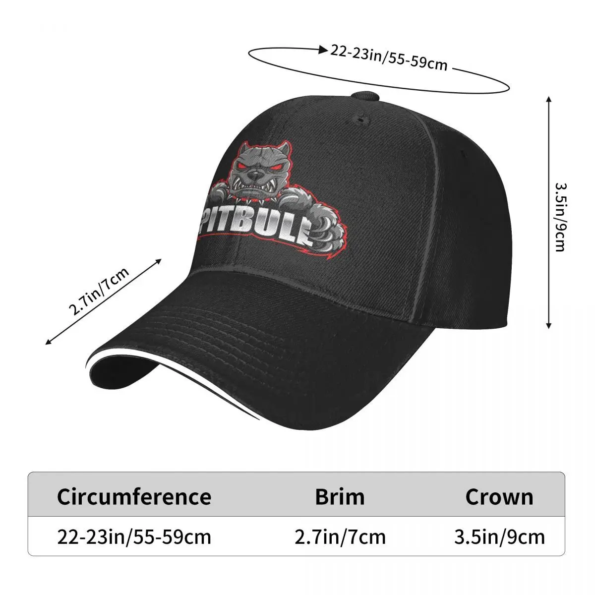 Pitbull Logo 2603 Hoeden Heren Hoeden Custom Logo Pet Voor Vrouwen Caps Voor Mannen Zomer 2024 Man Hoed Baseball Pet