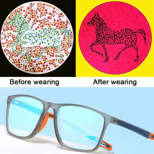 Imagen 1 del producto Gafas correctoras para ciegos de Color, gafas débiles para ciegos, gafas deportivas antideslizantes, gafas para daltonismo rojo y verde