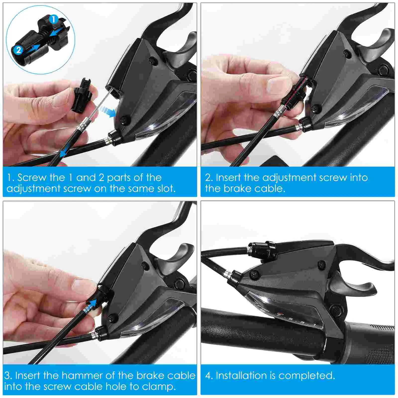 One Pair M7 Brake Adjustment Screw Aluminum Alloy Mountain Bike Fixed Gear Folding Bike Accessory (Black) image 5