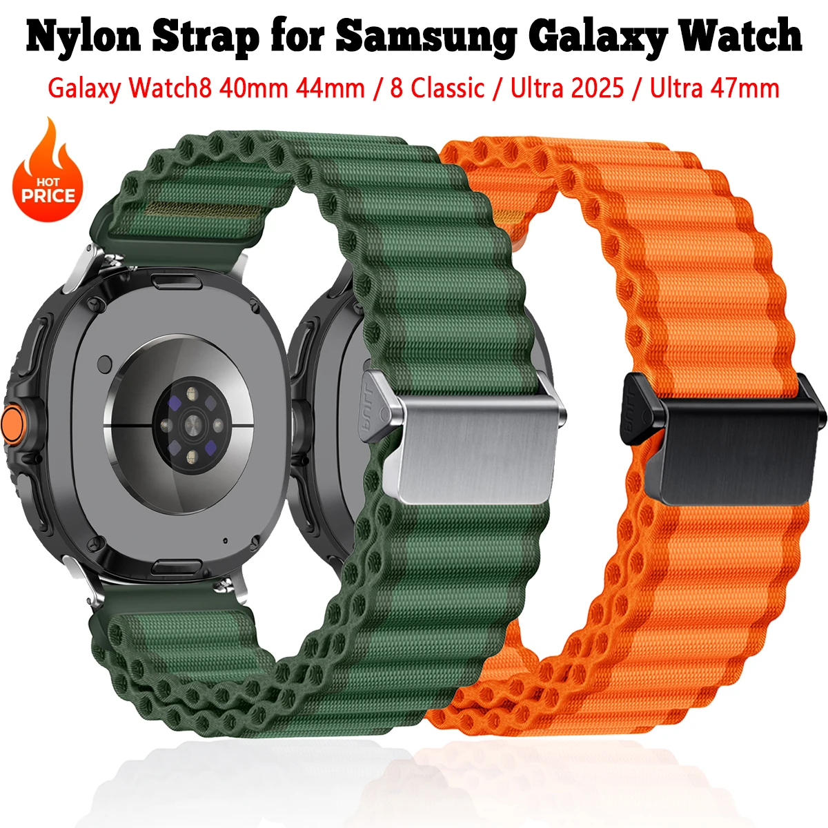 Nylon Loop Strap For Samsung Galaxy Watch 8/8 classic 46mm Sports Trail Band For Galaxy Ultra 2025 Quick Fit Bracelet Accessorie