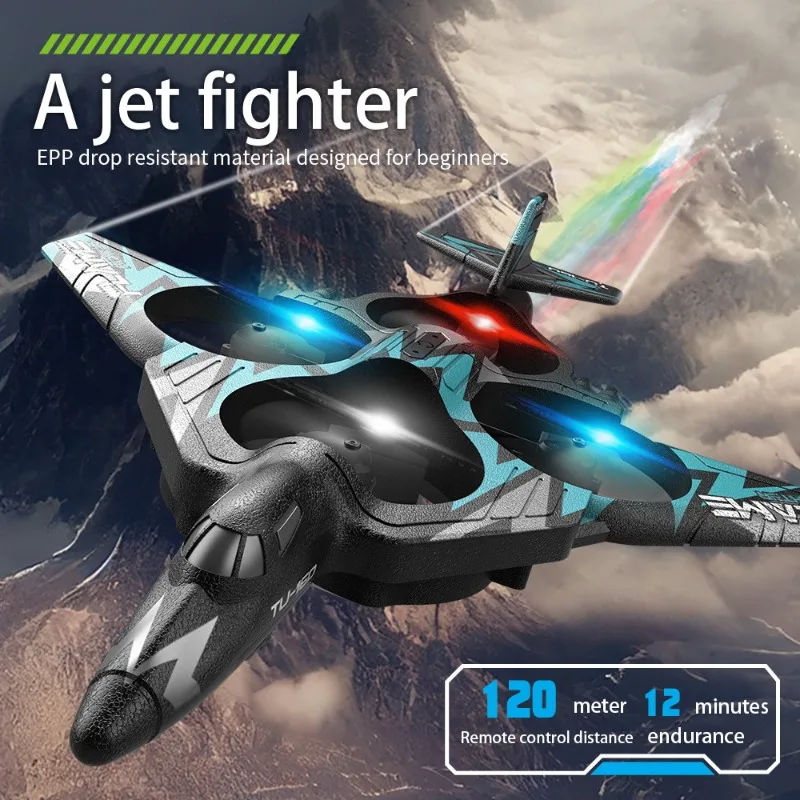 E° RC Foam Aircraft Plane With Led light 2.4G Radio Control Glider Remote Control Fighter Plane Glider Airplane Foam Boys Toys