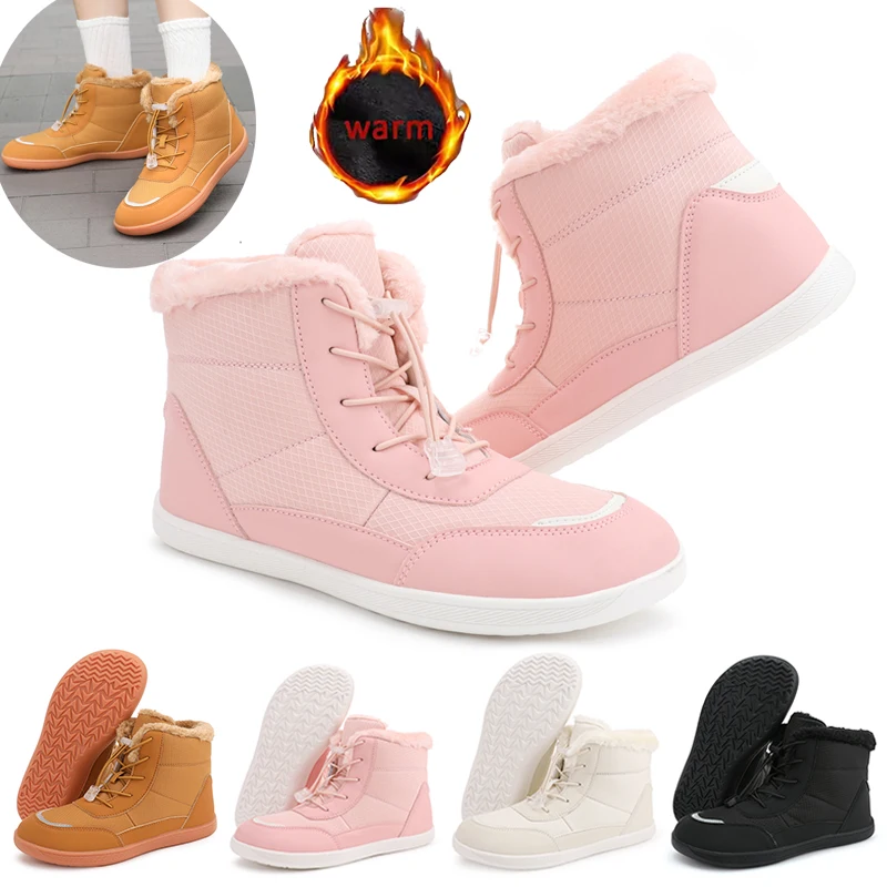 

Женские зимние босоножки, зимние ботинки, утепленные плюшевые ботильоны с высоким берцем, нескользящая уличная водонепроницаемая походная обувь, теплые ботинки