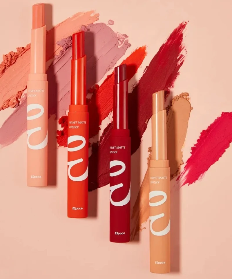 ลิปสติกเนื้อกำมะหยี่แมทท์คุณภาพสูง สีนู้ดใหม่ ติดทนนาน กันน้ำ ไม่หลุดลอก ลิปกลอส