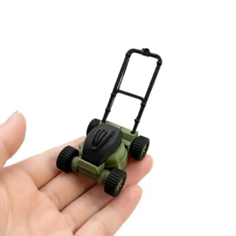 1/12 Doll House Scene Layout Decor Mini Hand Push Lawn Mower Simulated Grass Cutter Garden Tool Model
