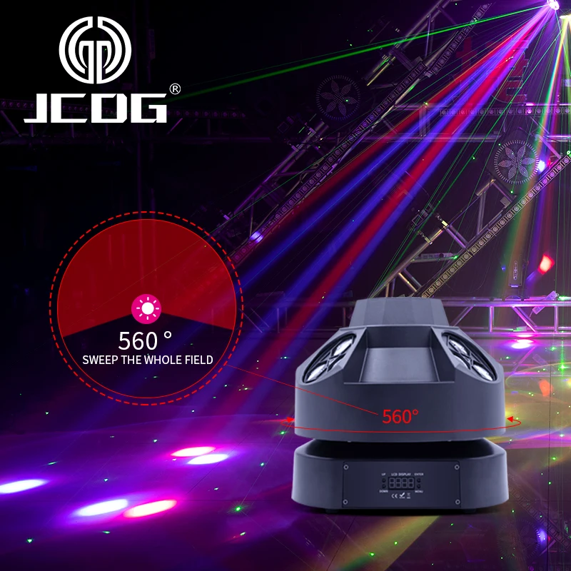 JCDG Cao Cấp Bốn Đầu Ong Mắt Đèn Laser 4IN1 Di Chuyển Đầu DMX512 DJ Thanh Đảng Thể Hiện Giai Đoạn 23 kênh Chiếu Sáng