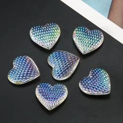 2PC 30mm AB Color Love Heart Faceted Prism Fish Scales Kaleidoscope Glass Crystal for Chandelier Aurora Suncatcher Jewelry Parts