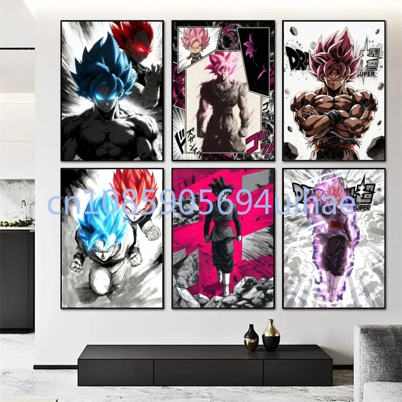 

Japanese Anime Cartoon Canvas Painting Dragon Ball Z Goku Poster Print Mural Pictures Wall Art Living Room Home Decoration Gifts