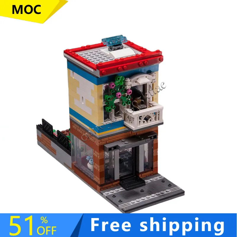 

518 PCS MOC Modular Luxury Urban Apartment Building Block Model Children Puzzle Assembly Building Blocks Birthdays Festival Gift