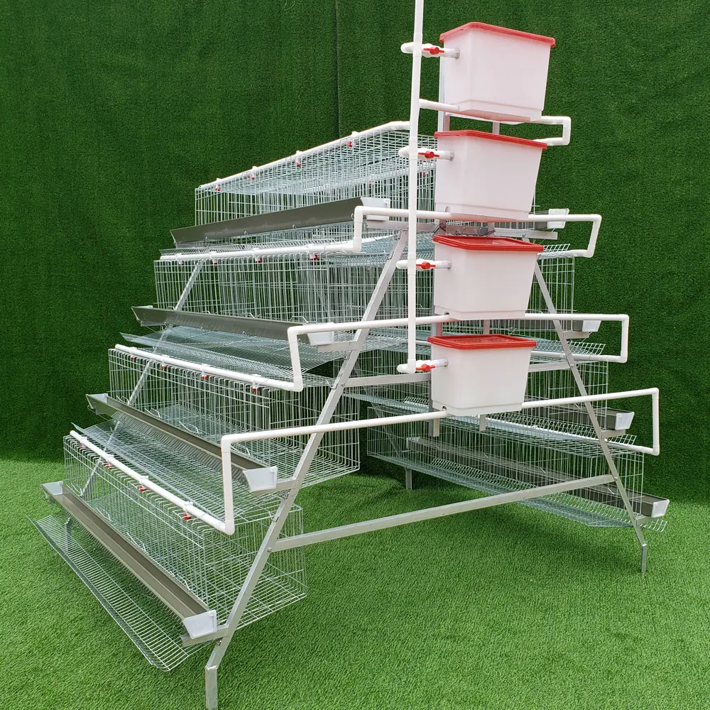 

Hot Sale 96 / 160 Birds 3 / 4 Layers Poultry Chicken Feeding Cages System