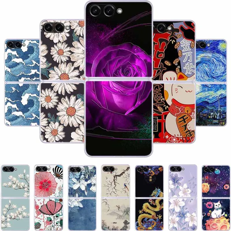 Transparent Case For Samsung Galaxy Z Flip 7 5G Phone Case Clear Plastic Hard Coque For Samsung Z Flip 5 6 7 Back Cover Case Bag