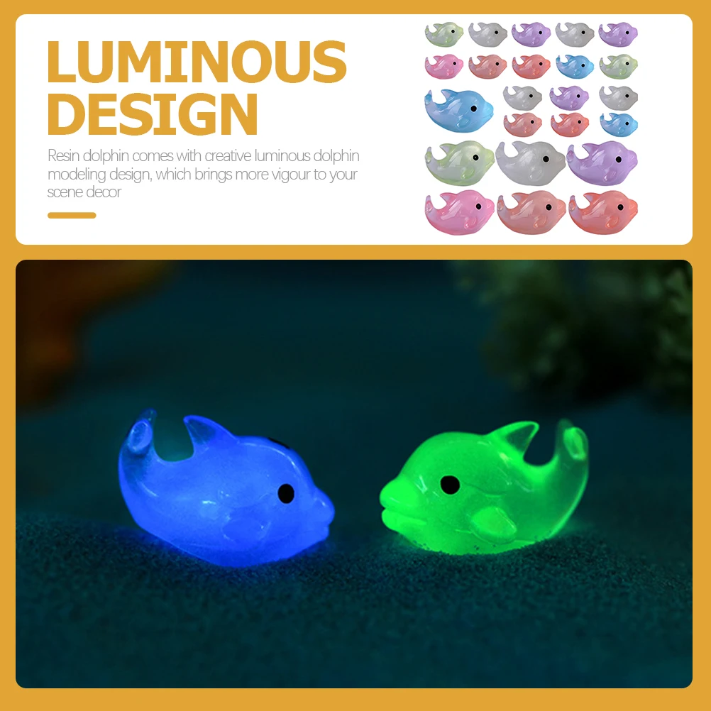 

28 Pcs Dolphin Figures Mini Resin Animals Kids Desk Garden Yard Lawn Balcony Decor Home nament Tiny Creatures Realistic Small