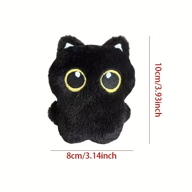 1/2 stuks schattige pluche kleine zwarte kat hanger veelzijdige hangende decoratie katvormige huisdier pluche rugzak sleutelhanger - afbeelding 2