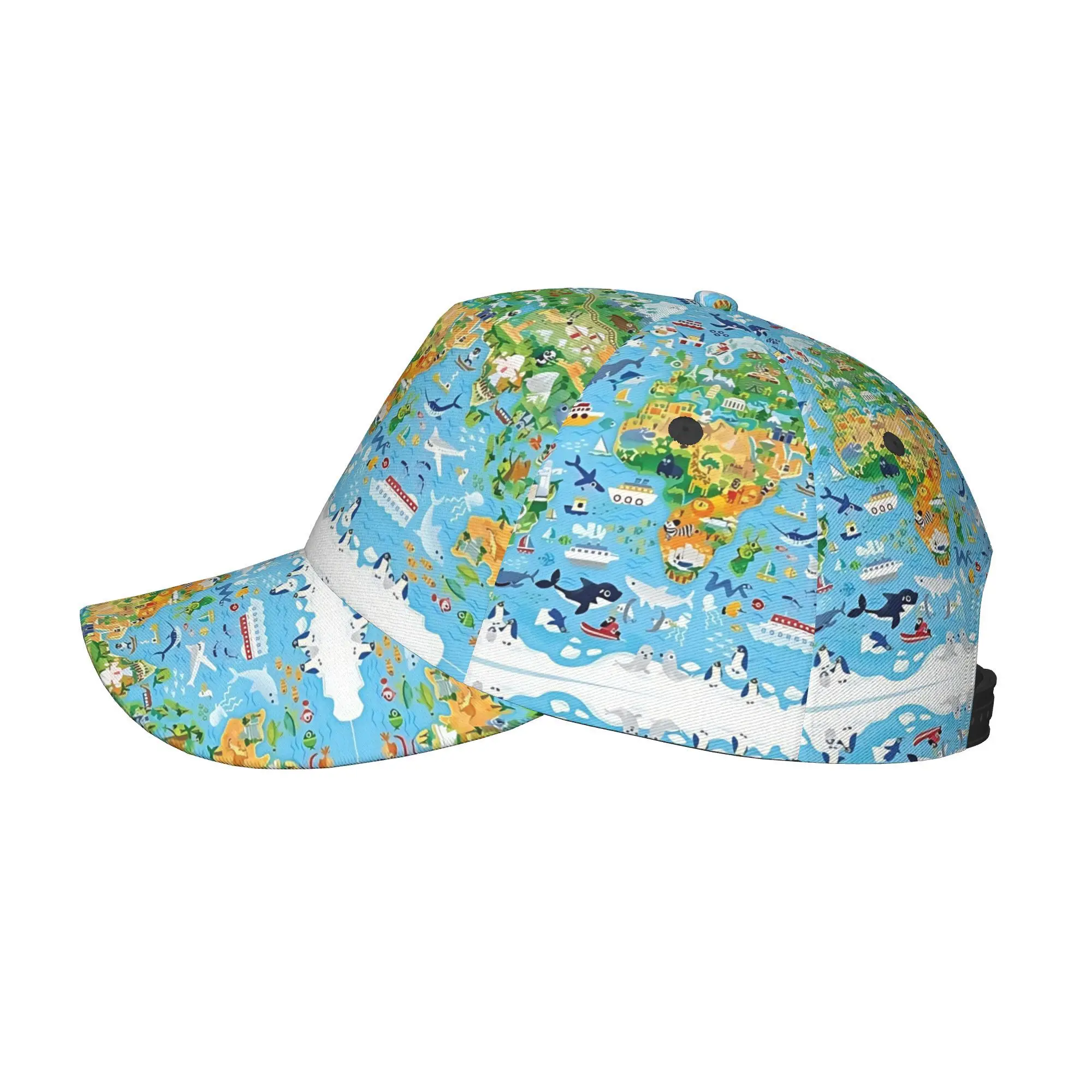 1pc of Baseball Caps Featuring a World Map Design, Suitable for Street Style, Outdoor Sports, And Casual Wear. These Sun Hats Ar