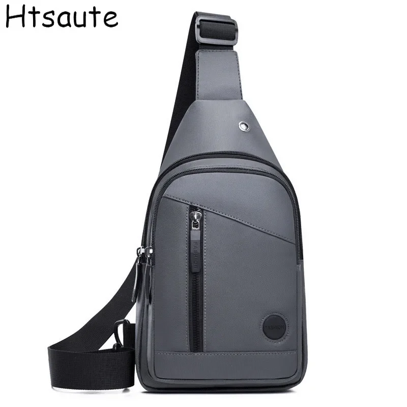 

Men's Crossbody Bag Solid Color Chest Packs Fashion Male Waterproof Single Shoulder Bag Boy Casual Chest Bag sacoche homme