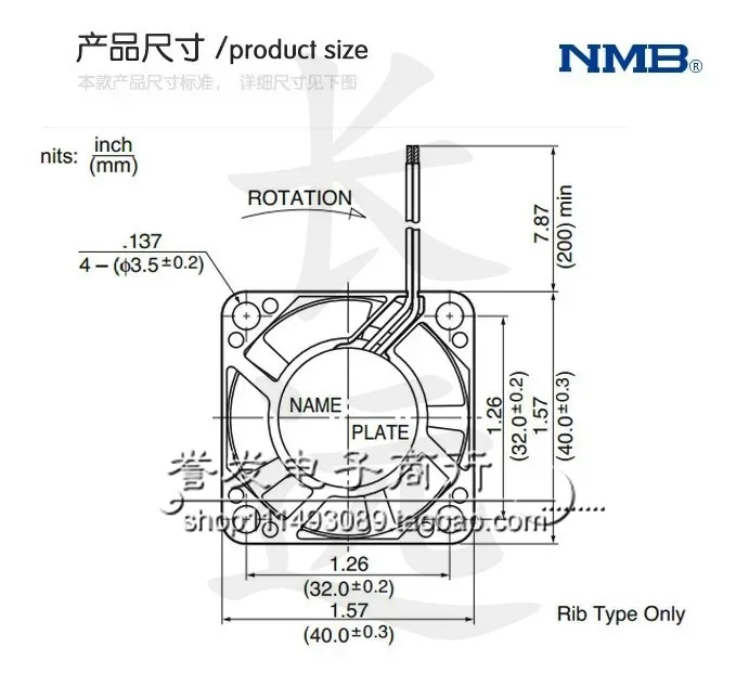 NOVO ORIGINAL 1608KL-04W-B59 12V 0,15A 4020 40x40x20mm RADIADOR DE VENTILADOR DE REFRIGERAÇÃO