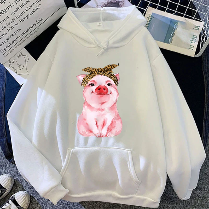 Fashion Unisex Hoodies Pig Printed Hooded Seatshirts Streetwear Casual Pullover Tops (Ship in 48 hours)