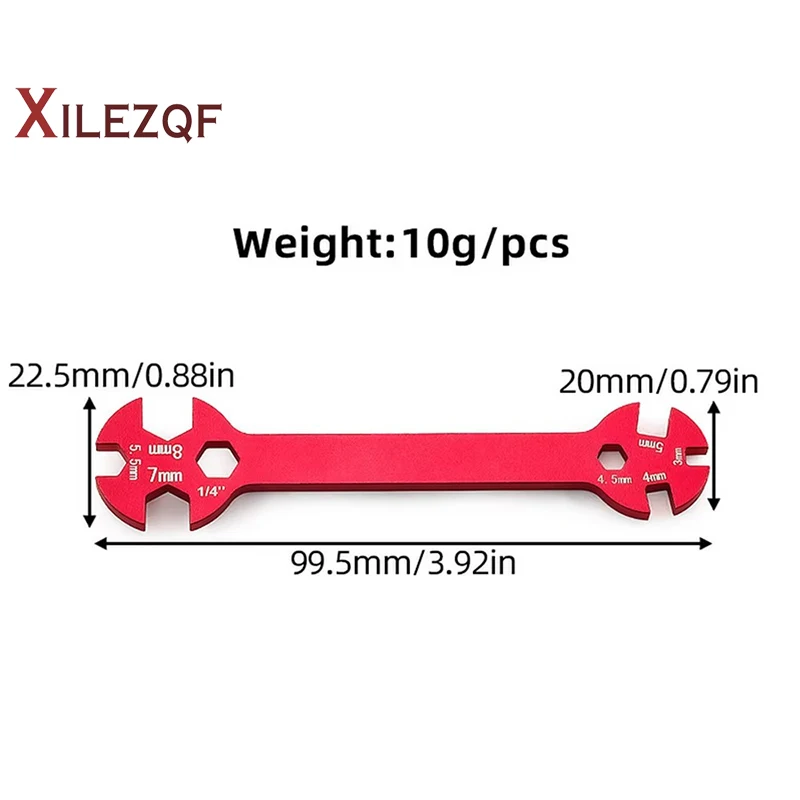 XILEZQF RC Multifunction Turnbuckle Repair Wrench 7075 Aluminum Alloy Spanner Tool for 3-8mm Turnbuckle And Nut