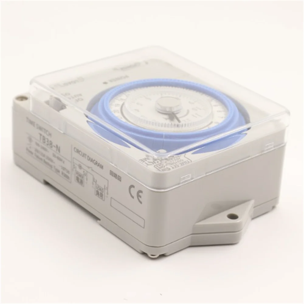 TB38-N DIN Rail Mechanical Timer Switch 20A 100-240V 24 Hour Time Control for Electrical Engineering