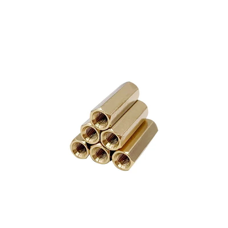 Espaciador de latón Hexagonal hembra a hembra, M2, M2.5, M3, M4, M5, 10 unidades por lote