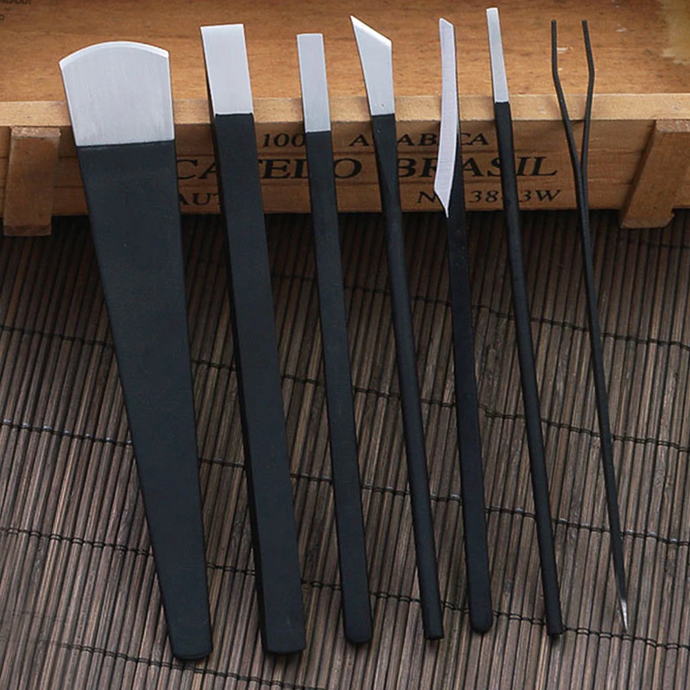 

7 Pcs Tools Pedicure Knife Set Manicure Supplies Exfoliating Foot Black Dead Cuticle Remover