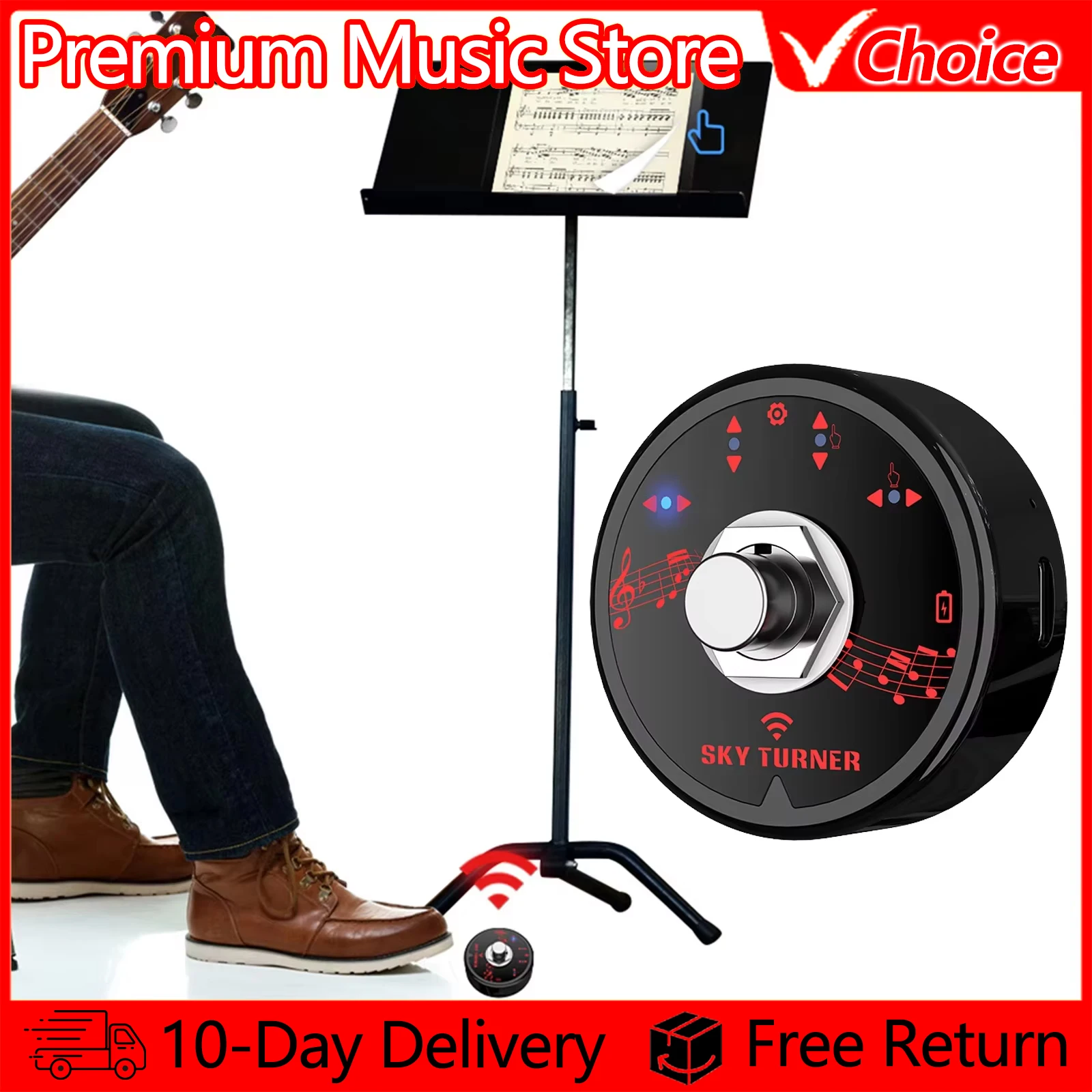 IRIN Wireless Page Turner Pedal Rechargeable Foot Switch ST-1 for Tablet Smartphone Electronic Music Scores E-books PPT Pictures