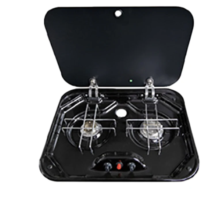 

Intelligent Library Caravan Camping Kitchen Stove For Cooking RV Double-Burner Gas Stove With Lid For Motorhome
