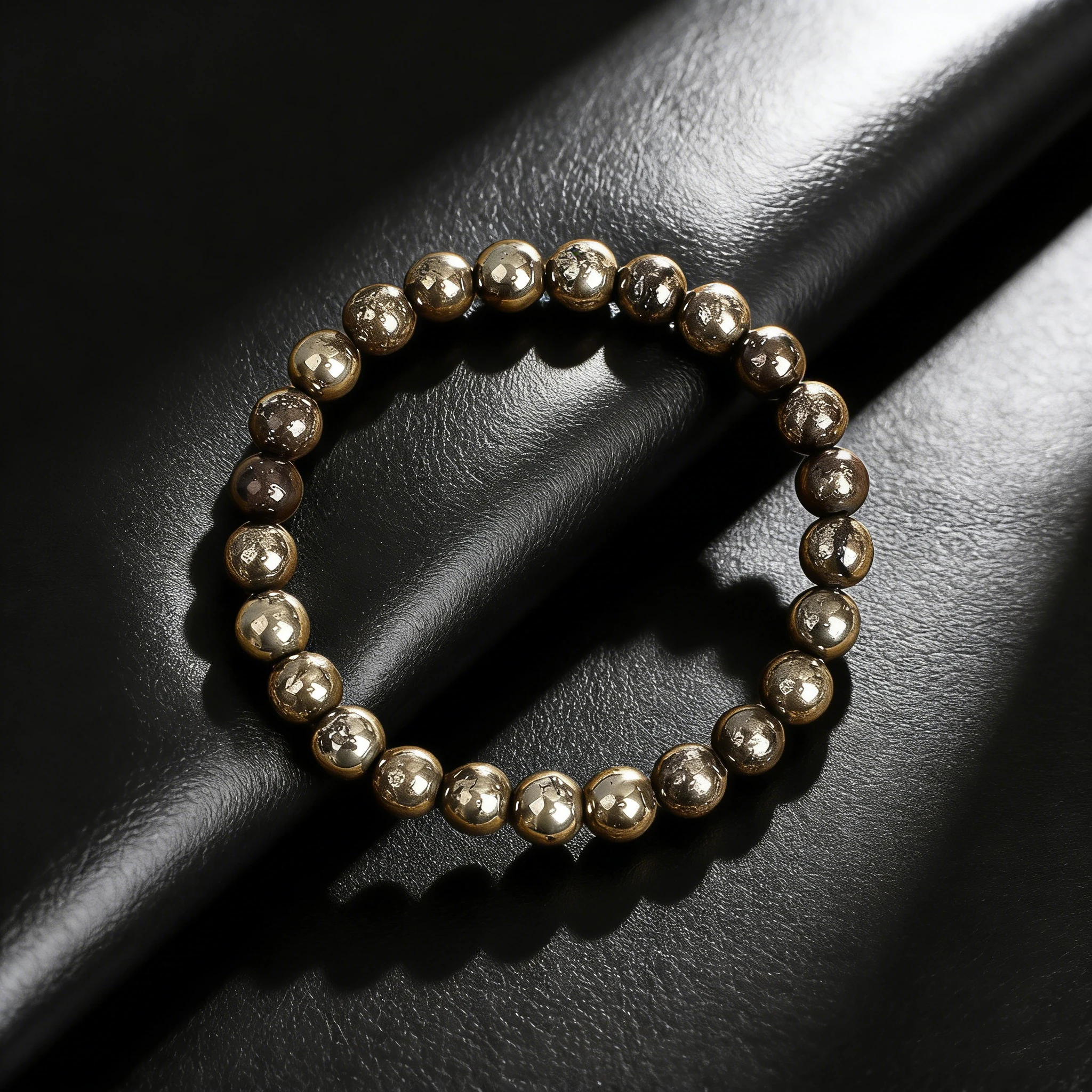 Natural Pyrite Stone Bracelet 6 8 10mm Genuine Healing Crystal Reiki Vitality Charm Beaded Jewelry Wealth Protection Amulet Gift