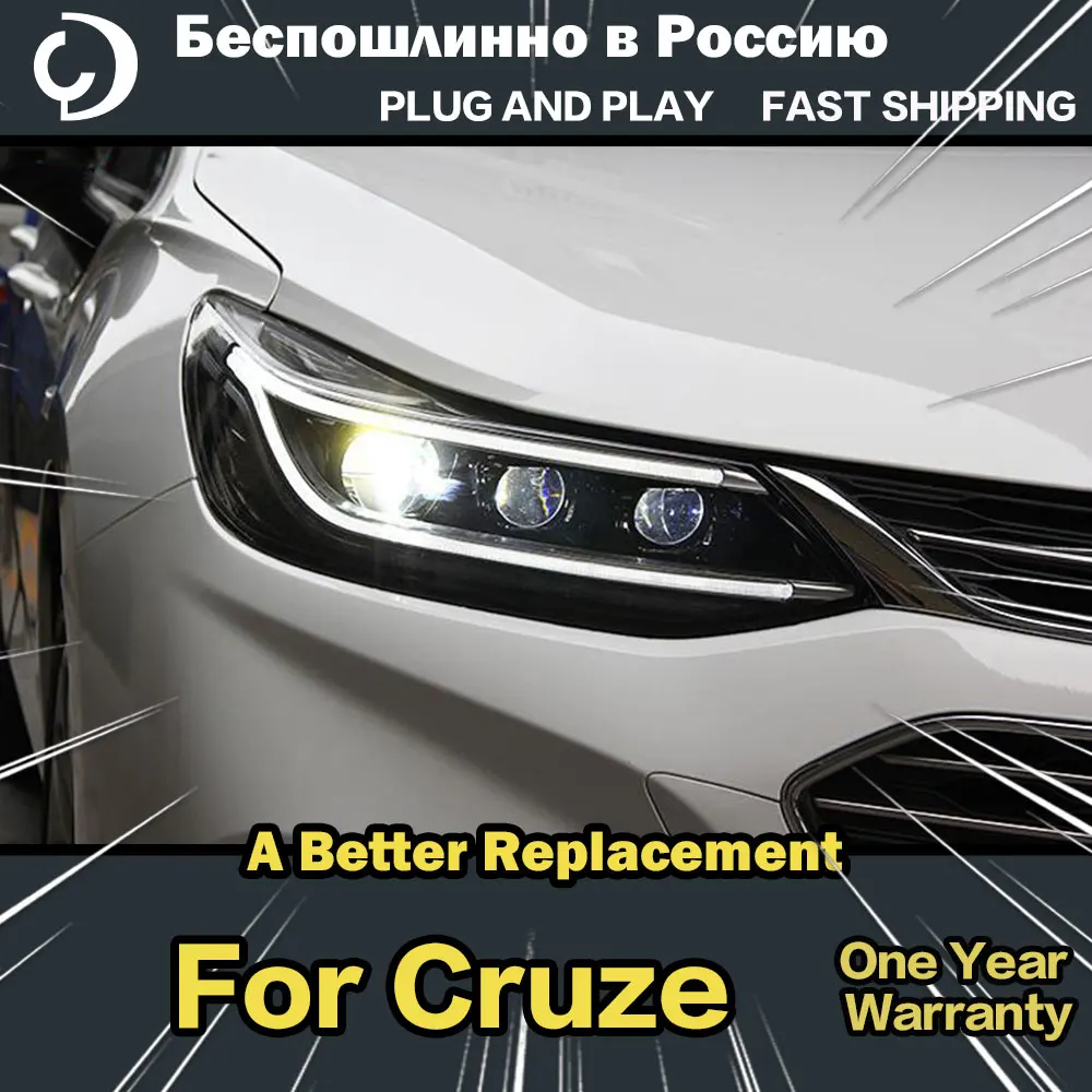 

AKD автостайлинг фары для Chevrolet Cruze фары 2017-2019 светодиодные фары DRL Передняя лампа светодиодный проектор автомобильный