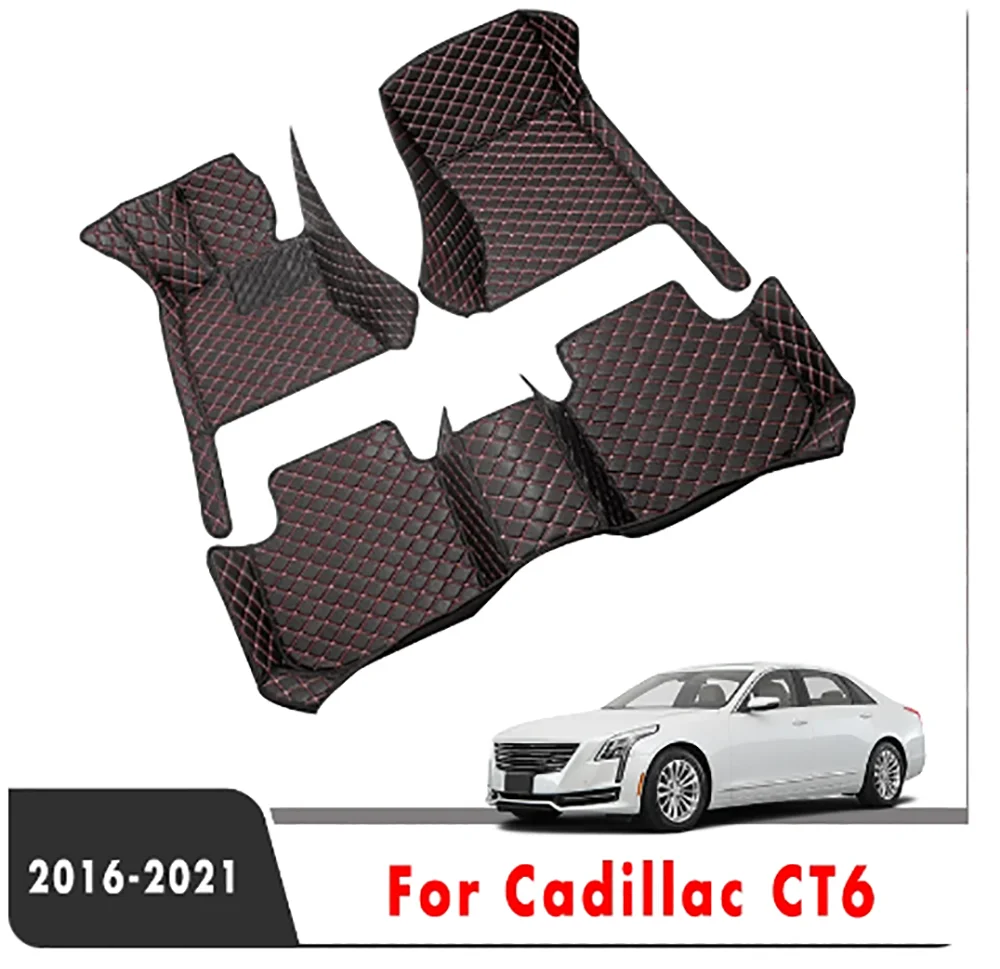 

Коврики для Cadillac CT6, 2022, 2021, 2020, 2019, 2018, 2017, аксессуары для салона автомобиля, пользовательские противоводные автомобильные напольные коврики с педалью