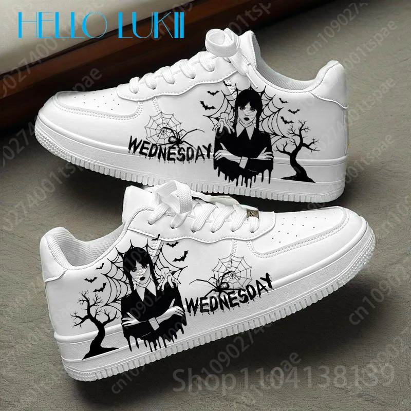 

2025 Hot Sale Wednesday Addams sneakers Versatile Couples Cartoon Board Shoes Four Seasons Breathable Leisure Shoes