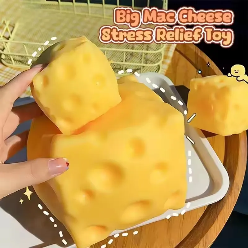 Neues Riesiges Käse-Quetschspielzeug Extra Große Größe Käse-Squishy Fidget-Spielzeug Langsam Rückfedernder Formbarer Entspannungsball für Erwachsene Geschenke