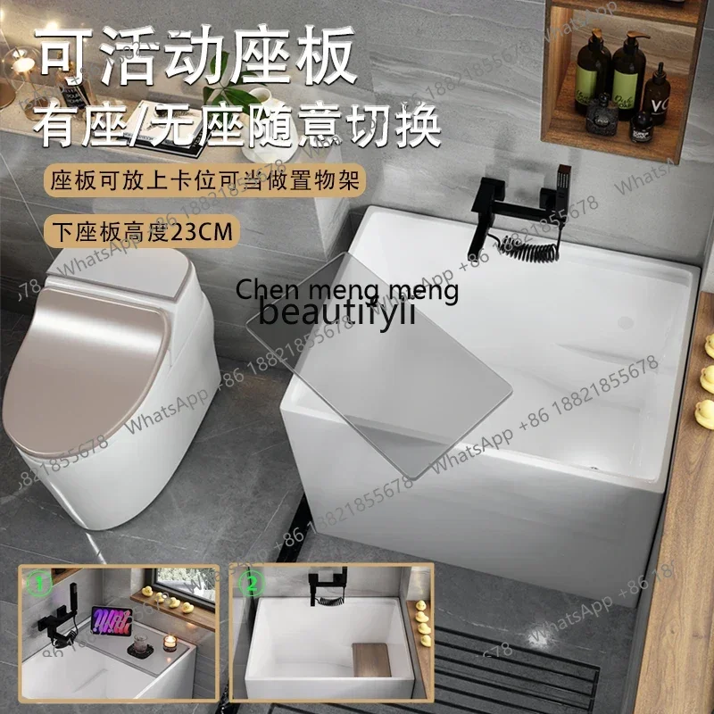 GG Small apartment with overall thin edge acrylic freestanding removable mini deep soaking tub