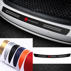 1pcs Carbon Fiber Auto Rear Bumper Trunk Protection Sticker Decal Car Styling For Peugeot 3008 5008 208 407 406 4008 206 308 307