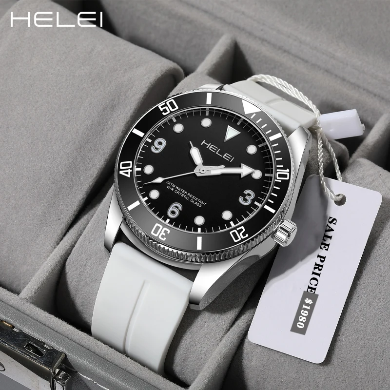 

HELEI new 2024 men's watch delicate dial fashion quartz watch men's quartz watch waterproof luminous men's luxury watches