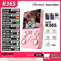 Consola de videojuegos portátil R36S, sistema Linux, pantalla IPS de 3,5 pulgadas, Mini reproductor de vídeo portátil, 64GB, 15000 juegos