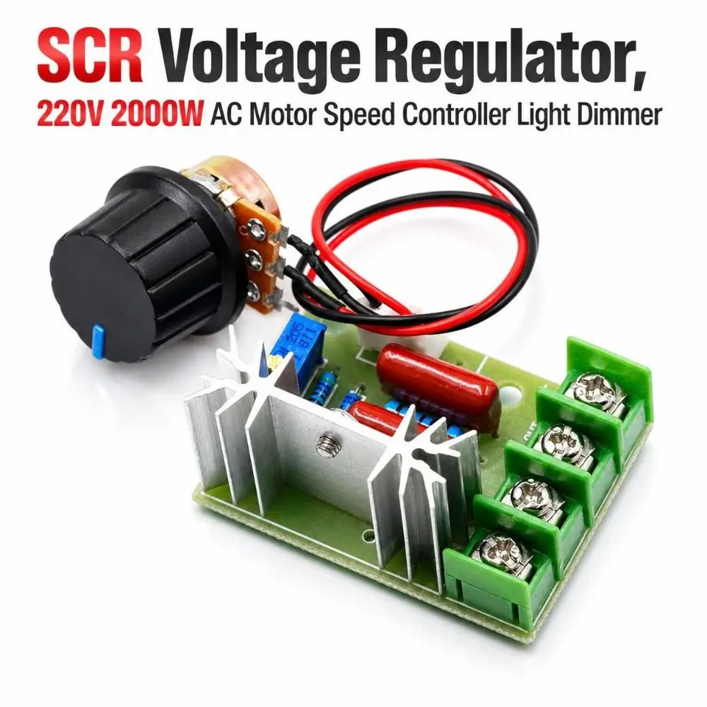 220V SCR Voltage Regulator 2000W with Remote Controller AC Motor Speed Controller Thyristor Dimmer External Light Dimmer Switch