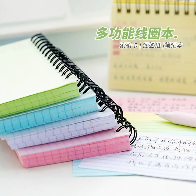 Simple Horizontal Line Colorful Tearable Coil Book Index Card Small Book Creative Memo Notepad Portable Mini Notebook