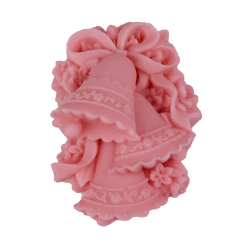 Pb-molde de sino de natal ferramentas de bolo de cozinha molde de sabão de silicone molde de pedra de aromaterapia molde de vela