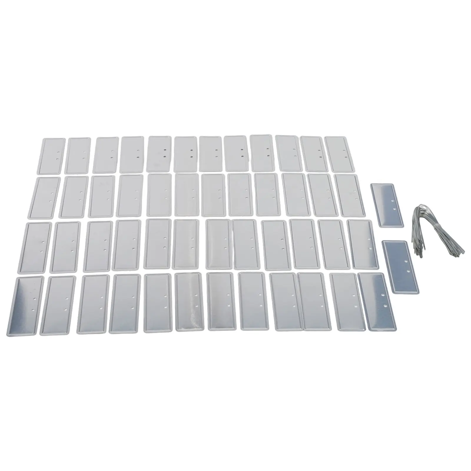 50pcs Silver Aluminum Plant Labels 82x25mm Horizontal Perforated Metal Tags With Wire For Outdoor Garden Flower Botanical Sign