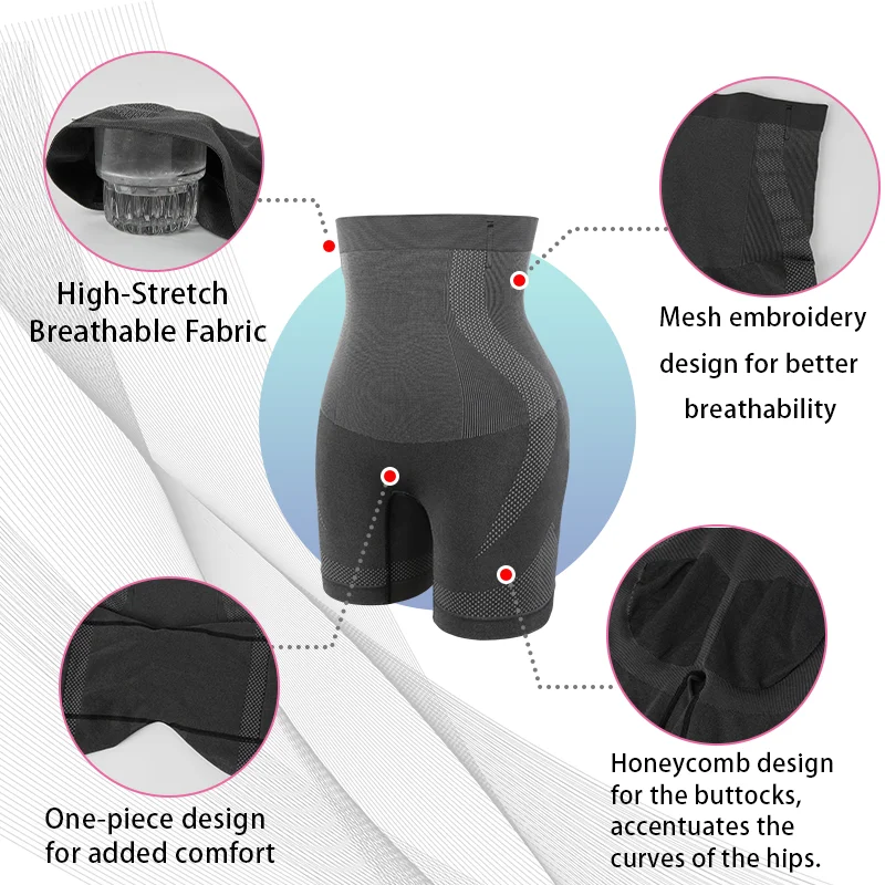 Plus Size Women Shapewear High Waist Body Shaper Pattern Tummy Control Panties Obesity Corset Slimming Butt Lifter Shaping Short