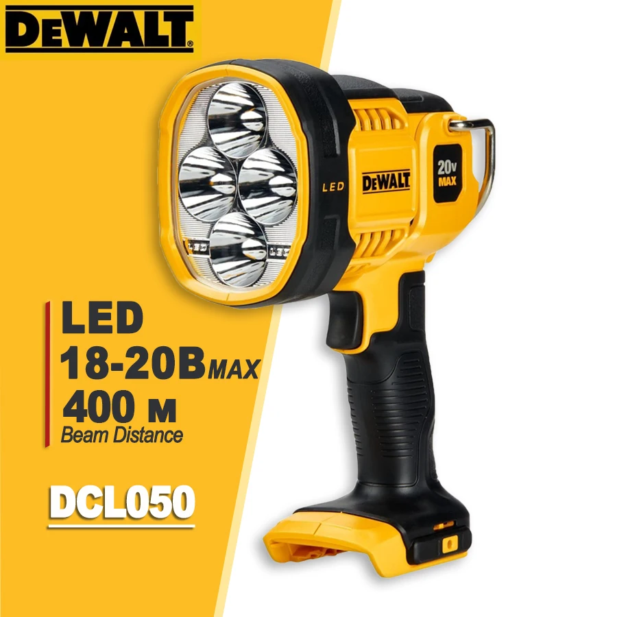 DEWALT DCL043 LED Work Light 20V MAX, Handheld Spotlight with 508 Yard Distance,1500 Lumens, Cordless