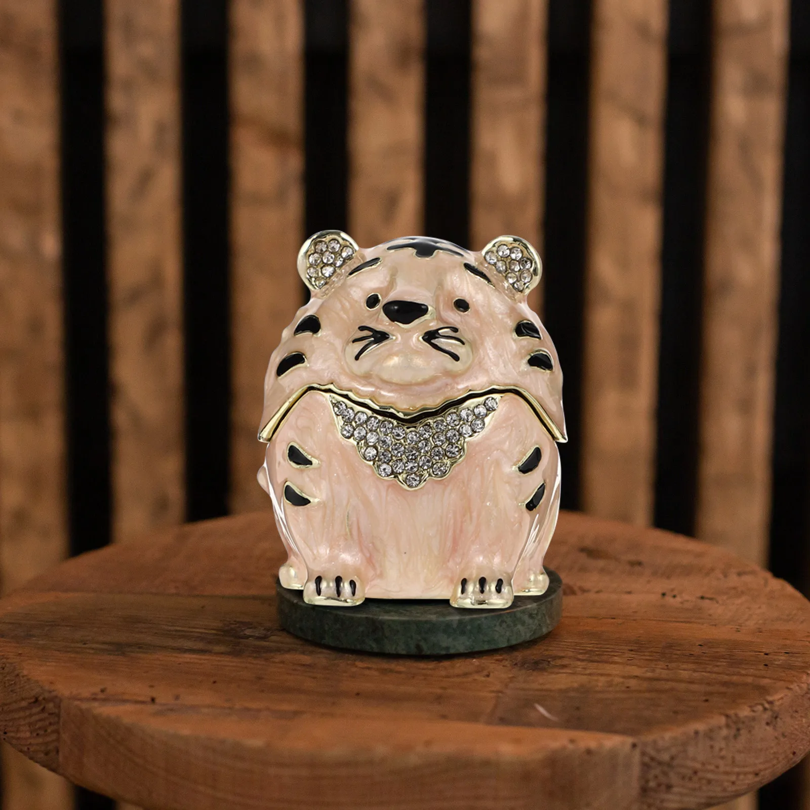 

Zine Alloy Tiger Trinket Box Enamel Craft Chinese Style Ornament Decorative Jewelry Holder Unique Gift Idea for Men Women Kids