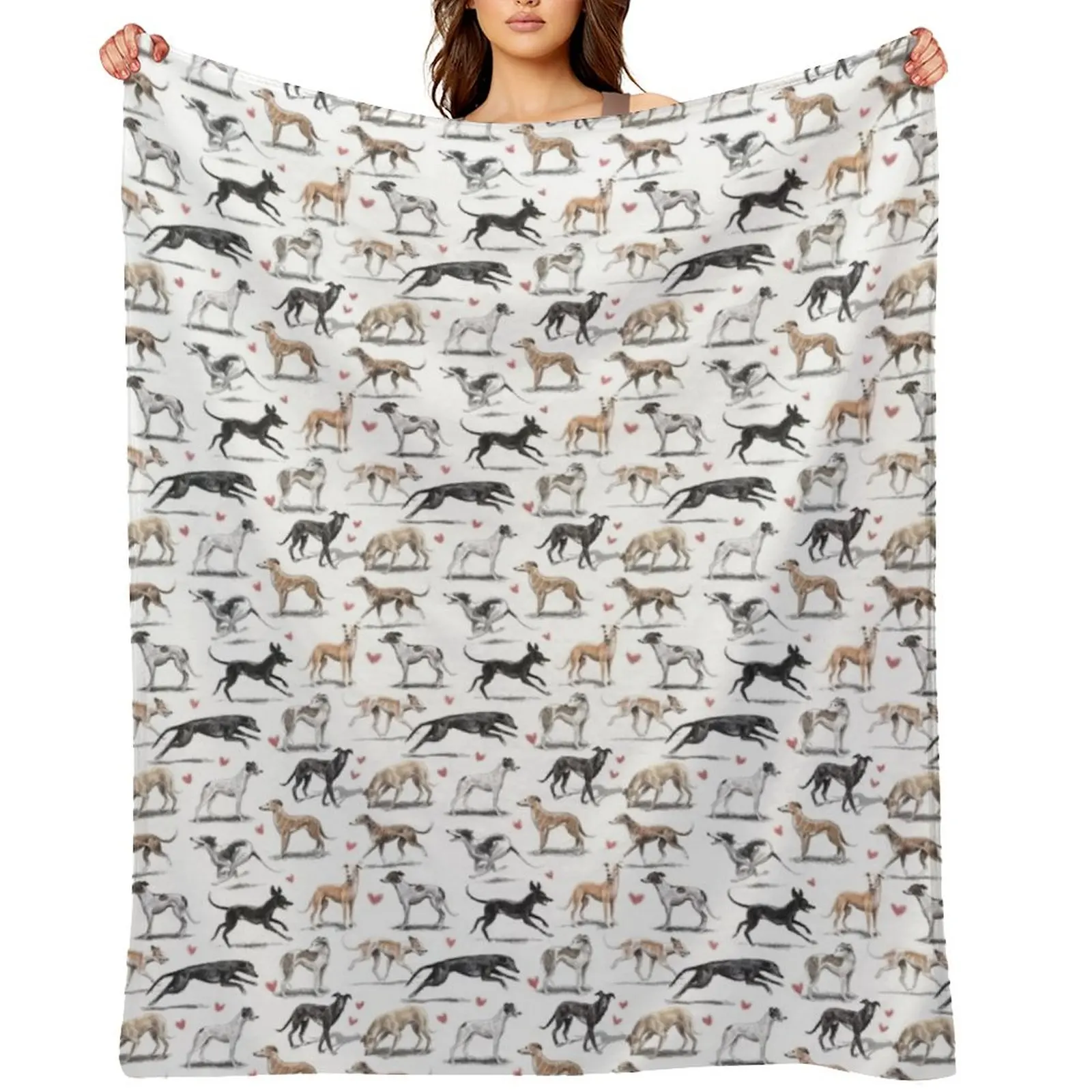 

Greyhounds Throw Blanket Decorative Beds christmas gifts Luxury Throw Furry Blankets